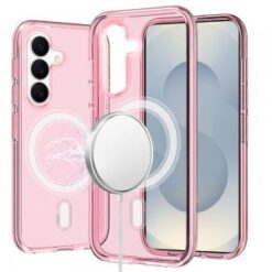 Samsung s26 Sturdy Ultra [Magnetic Circle] Thick 3mm Transparent Hybrid - Pink