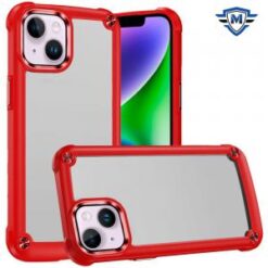 iPhone 14/13 METKASE Ultimate CaseX Transparent Hybrid Case with Metal Buttons And Camera Edges
