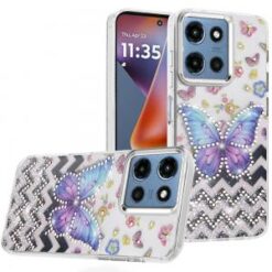 For Moto G 5G 2025/2026 - G Play 2026 - Resin Epoxy Design Diamond Metal Edged Hybrid Case - A