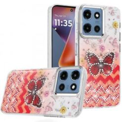 For Moto G 5G 2025/2026 - G Play 2026 - Resin Epoxy Design Diamond Metal Edged Hybrid Case - F