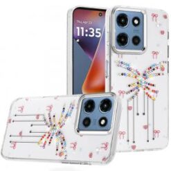 For Moto G 5G 2025/2026 - G Play 2026 - Resin Epoxy Design Diamond Metal Edged Hybrid Case - J