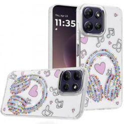 Moto G Power 5G 2026/2025 Resin Epoxy Design Diamond Metal Edged Hybrid Case - G