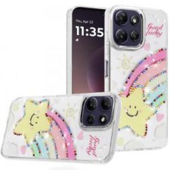 Moto G Power 5G 2026/2025 Resin Epoxy Design Diamond Metal Edged Hybrid Case - H