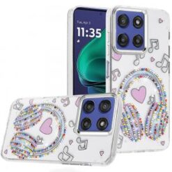 Moto G Stylus 5G 2026/2025 Resin Epoxy Design Diamond Metal Edged Hybrid Case - G