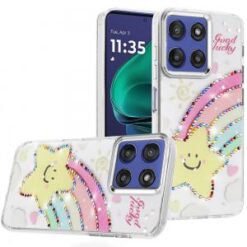 Moto G Stylus 5G 2026/2025 Resin Epoxy Design Diamond Metal Edged Hybrid Case - H