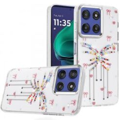 Moto G Stylus 5G 2026/2025 Resin Epoxy Design Diamond Metal Edged Hybrid Case - J