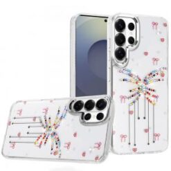 Samsung s26 Ultra Resin Epoxy Design Diamond Metal Edged Hybrid Case - J