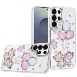 Samsung s26 Ultra Resin Epoxy Design Diamond Metal Edged Hybrid Case - K