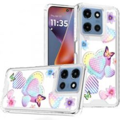 For Moto G 5G 2025/2026 - G Play 2026 - Beautiful TPU Designs Case Case - Pastel Hearts with Butterf