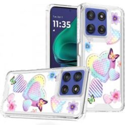 Moto G Stylus 5G 2026/2025 Beautiful TPU Designs Case Case - Pastel Hearts with Butterflies
