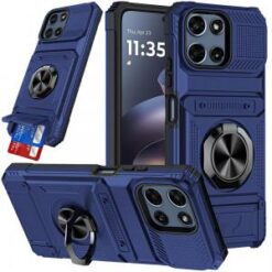 For Moto G 5G 2025/2026 / G PLAY 2026 Multi-Functional 2X Card Slot Shockproof Metal Ring Hybrid Cas