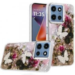 For Moto G 5G 2025/2026 - G Play 2026 - Epoxy Glitter Butterfly Ornaments Design HQ Metal Buttons Hy