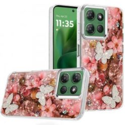 Moto G Power 2026/2025 Epoxy Glitter Butterfly Ornaments Design HQ Metal Buttons Hybrid - 4