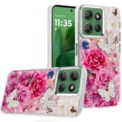 Moto G Power 2026/2025 Epoxy Glitter Butterfly Ornaments Design HQ Metal Buttons Hybrid - 6