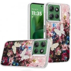 Moto G Power 2026/2025 Epoxy Glitter Butterfly Ornaments Design HQ Metal Buttons Hybrid - 8