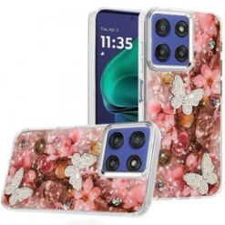 Moto G Stylus 5G 2026/2025 Epoxy Glitter Butterfly Ornaments Design HQ Metal Buttons Hybrid - 4