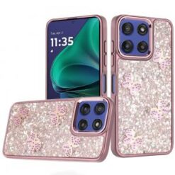Moto G Stylus 5G 2026/2025 Cute Butterfly Ornaments Diamonds Shimmer Matching Metallic HQ Hybrid