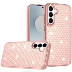 Samsung s26 Plus Beautiful Diamond Metallic Design Metal Chrome Plusd Hybrid - Rose Gold