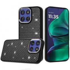 Moto G Stylus 5G 2026/2025 Beautiful Diamond Metallic Design Metal Chrome Edged Hybrid - Black