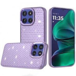 Moto G Stylus 5G 2026/2025 Beautiful Diamond Metallic Design Metal Chrome Edged Hybrid - Purple