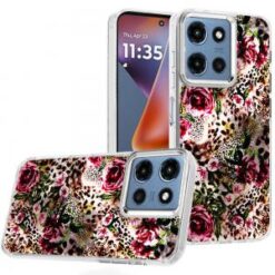 For Moto G 5G 2025/2026 - G Play 2026 - Beautiful Epoxy Designs With Chrome Metallic Edges Hybrid -