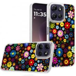 Moto G Power 5G 2026/2025 Beautiful Epoxy Designs With Chrome Metallic Edges Hybrid - 2