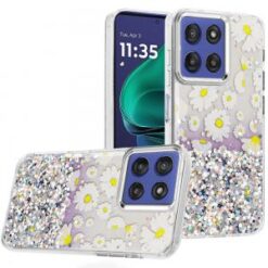 Moto G Stylus 5G 2026/2025 Beautiful Epoxy Designs With Chrome Metallic Edges Hybrid - 7