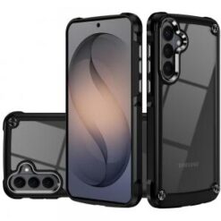 Samsung s26 Edge Ultimate CaseX Transparent Hybrid Case with Metal Buttons And Camera Edges - Bl