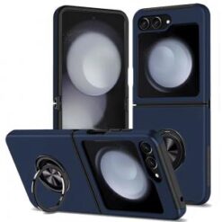 Samsung Z Flip 7FE / Flip 6 CHIEF Oil Painted Magnetic Ring Stand Hybrid Case Cover - Blue