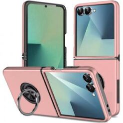 Samsung Z Flip 7 CHIEF Oil Painted Magnetic Ring Stand Hybrid Case Cover - Rose Gold