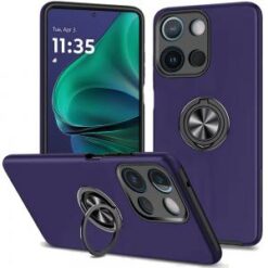 Moto G Stylus 5G 2026/2025 CHIEF Oil Painted Magnetic Ring Stand Hybrid Case Cover - Dark Purple