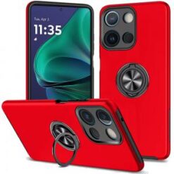 Moto G Stylus 5G 2026/2025 CHIEF Oil Painted Magnetic Ring Stand Hybrid Case Cover - Red