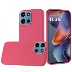 For Moto G 5G 2025/2026 - G Play 2026 - Classy Slick Chromed Around Hybrid Case Cover - Hot Pink