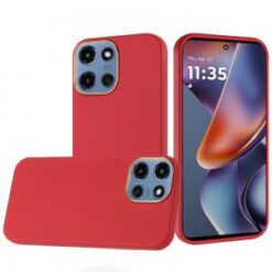 For Moto G 5G 2025/2026 - G Play 2026 - Classy Slick Chromed Around Hybrid Case Cover - Red