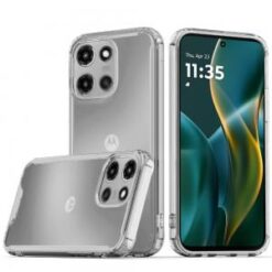 Moto G Stylus 5G 2026/2025 Colored Shockproof Transparent Hard PC TPU Hybrid Case Cover - Clear/