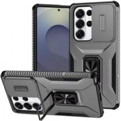 Samsung s26 Ultra Complete Magnetic Metal Ring Stand Camera Protection Hybrid - Grey