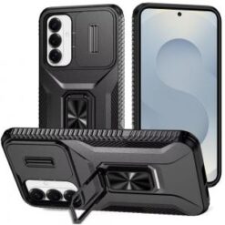 Samsung s26 Complete Magnetic Metal Ring Stand Camera Protection Hybrid - Black