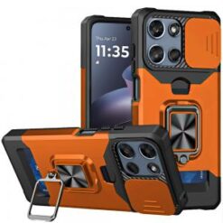 For Moto G 5G 2025/2026 / G PLAY 2026 Multi-Functional Card Magnetic Ring Stand Hybrid Camera Case C