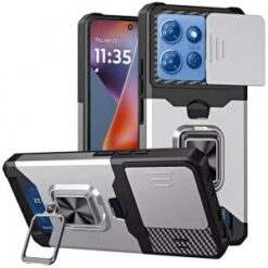 For Moto G 5G 2025/2026 - G Play 2026 - Multi-Functional Card Magnetic Ring Stand Hybrid Camera Case