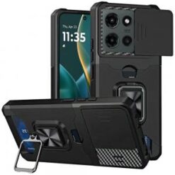 Moto G Stylus 5G 2026/2025 Multi-Functional Card Magnetic Ring Stand Hybrid Camera Case Cover -
