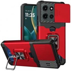 Moto G Stylus 5G 2026/2025 Multi-Functional Card Magnetic Ring Stand Hybrid Camera Case Cover -