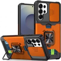 Samsung s26 Ultra Multi-Functional Card Magnetic Ring Stand Hybrid Camera Case Cover - Cosmic Or