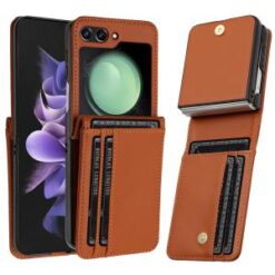 Samsung Z Flip 7FE / Flip 6 Card Slot Wallet Holder Case Cover - Brown
