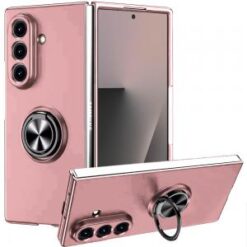Samsung Galaxy Z Fold 7 Chief Premium Matte Magnetic Ring Stand Hybrid Case Cover - Pink