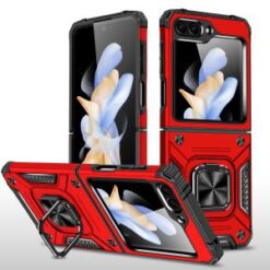 Samsung Z Flip 7FE / Flip 6 Robust Magnetic Kickstand Hybrid Case Cover - Red