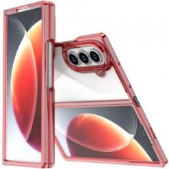 Samsung Z Fold 7 Transparent Hybrid Shockproof Case Cover - Red