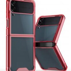 Samsung Z Flip 7FE / Flip 6 Flip Transparent Hybrid Shockproof Case Cover - Red