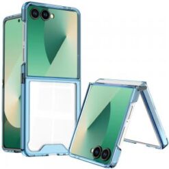 Samsung Z Flip 7 Transparent Hybrid Shockproof Case Cover - Blue