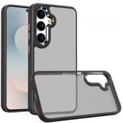 Samsung s26 Plus Finest Transparent Thick Acrylic Hybrid Metal Buttons Cover Case - Black