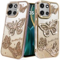 Motorola Moto G Stylus 5G (2026/2025) Butterfly Freedom Shimmer Glitter Thick TPU Case Cover - G